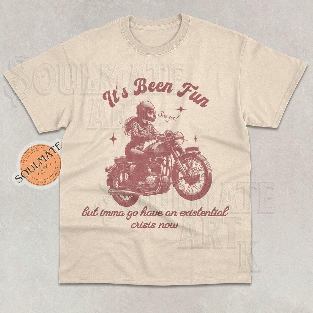 Retro Existential Crisis Motorcycle Vuitino Shirt